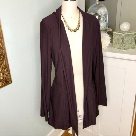 Eileen Fisher Open Front Sweater Cardigan Brown Medium - Picture 4 of 9